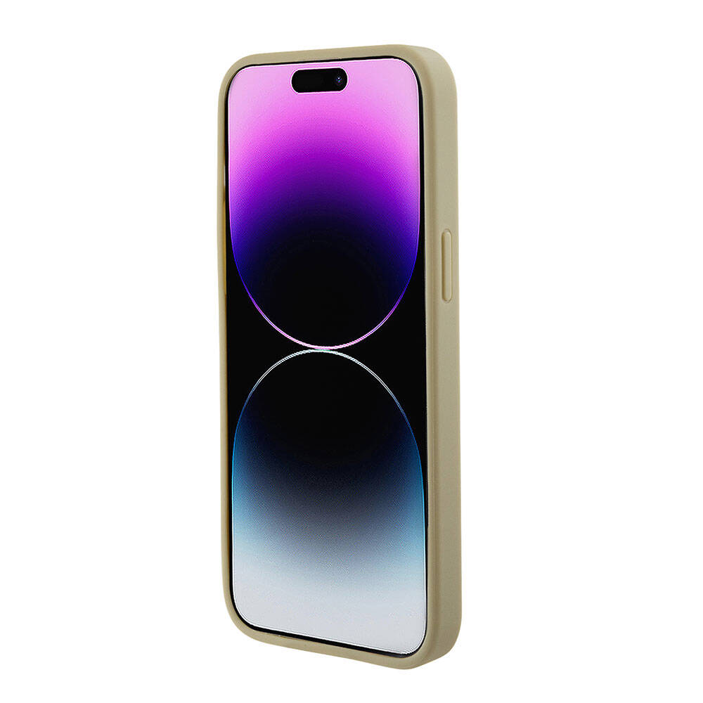 Apple iPhone 15 Pro Max Kılıf Guess Orjinal Lisanslı M-safe Şarj Özellikli Yazı Logolu Saffiano Kapak