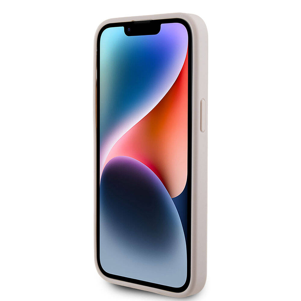 Apple iPhone 15 Pro Max Kılıf Guess Orjinal Lisanslı M-safe Şarj Özellikli Yazı Logolu Saffiano Kapak