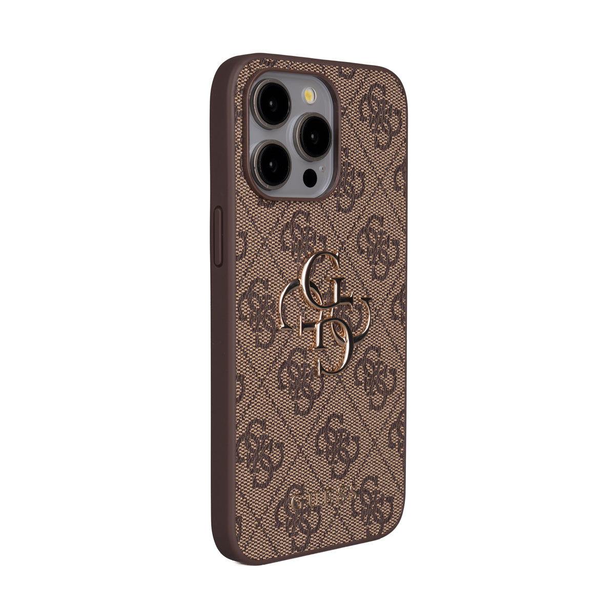 Apple iPhone 15 Pro Max Kılıf Guess Orjinal Lisanslı PU Deri 4G Büyük Metal Logolu Çapraz Vücut Askılı Kapak