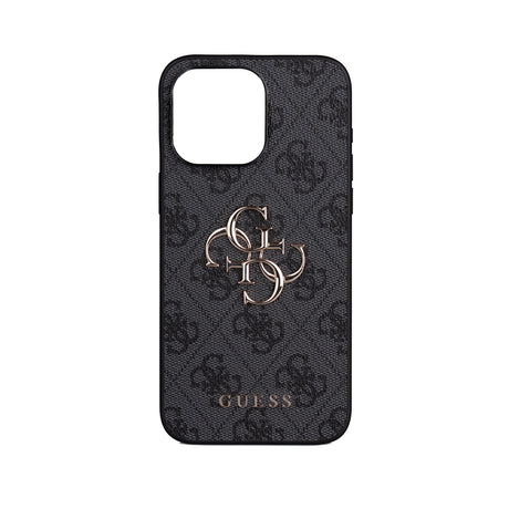 Apple iPhone 15 Pro Max Kılıf Guess Orjinal Lisanslı PU Deri 4G Büyük Metal Logolu Çapraz Vücut Askılı Kapak