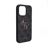 Apple iPhone 15 Pro Max Kılıf Guess Orjinal Lisanslı PU Deri 4G Büyük Metal Logolu Çapraz Vücut Askılı Kapak