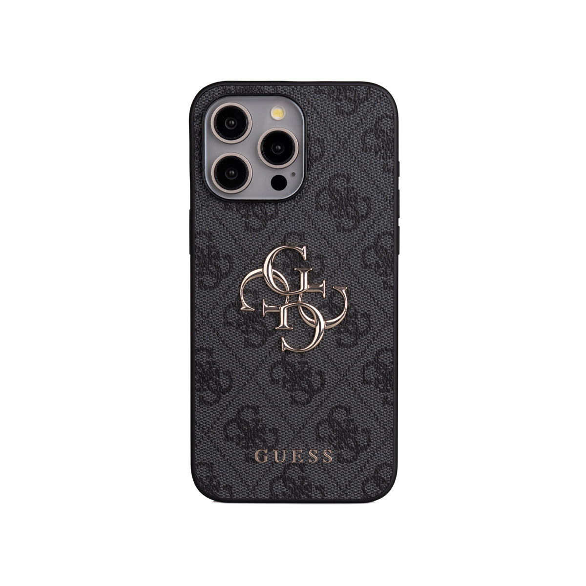 Apple iPhone 15 Pro Max Kılıf Guess Orjinal Lisanslı PU Deri 4G Büyük Metal Logolu Çapraz Vücut Askılı Kapak