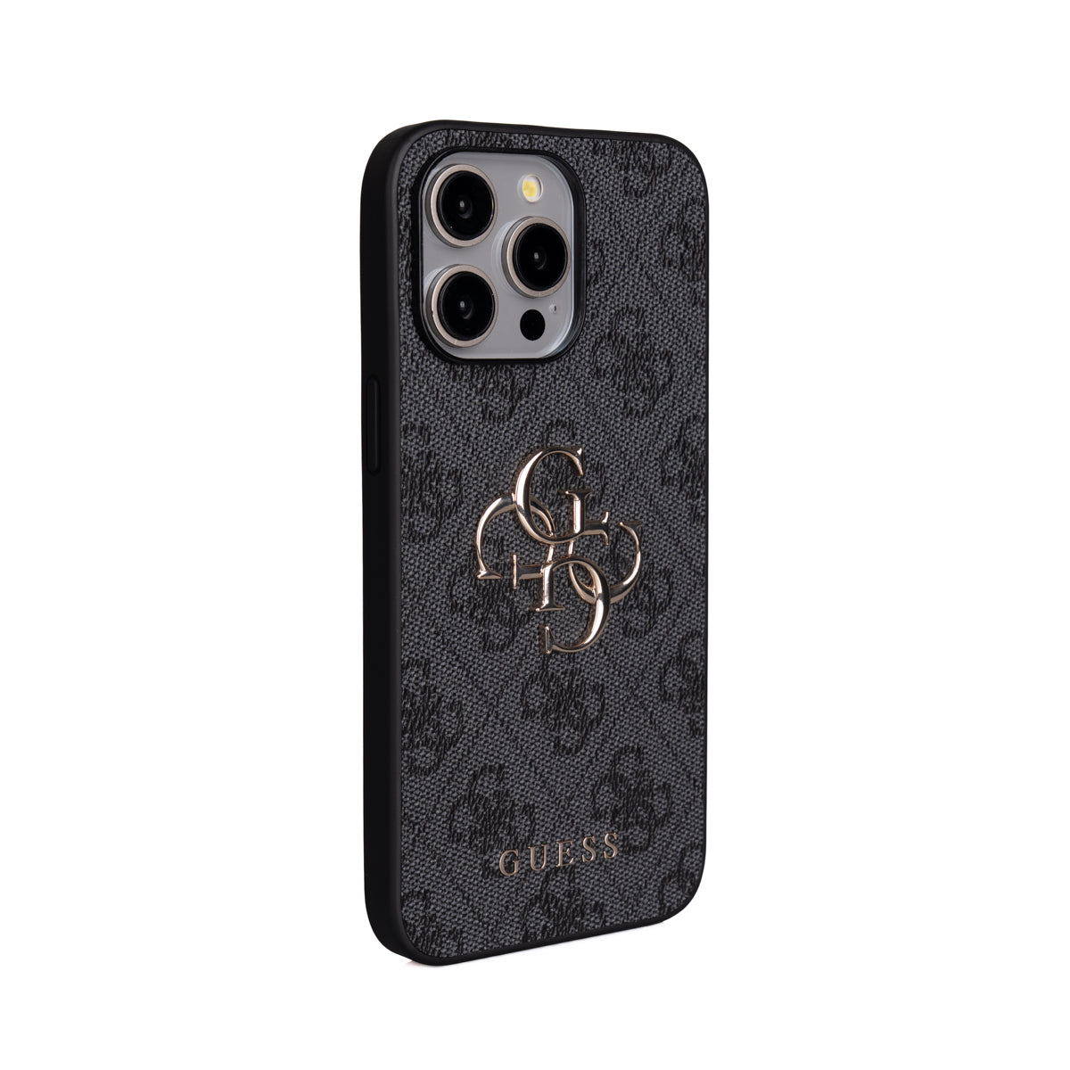 Apple iPhone 15 Pro Max Kılıf Guess Orjinal Lisanslı PU Deri 4G Büyük Metal Logolu Çapraz Vücut Askılı Kapak