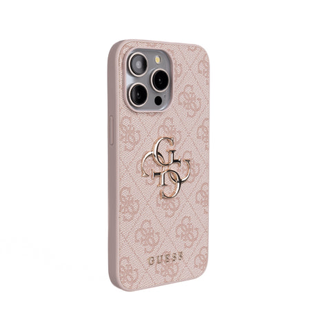 Apple iPhone 15 Pro Max Kılıf Guess Orjinal Lisanslı PU Deri 4G Büyük Metal Logolu Çapraz Vücut Askılı Kapak