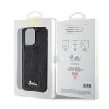 Apple iPhone 15 Pro Max Kılıf Guess Orjinal Lisanslı Pullu Arka Yüzey Metal Yazı Logolu Sequin Script Kapak