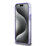 Apple iPhone 15 Pro Max Kılıf Guess Orjinal Lisanslı Transparan Sıvılı Simli Altın Çizgili Kapak
