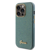 Apple iPhone 15 Pro Max Kılıf Guess Orjinal Lisanslı Yazı Logolu Glitter Glossy Script Kapak