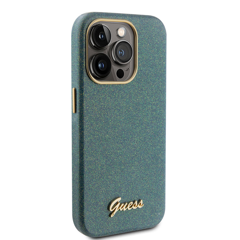 Apple iPhone 15 Pro Max Kılıf Guess Orjinal Lisanslı Yazı Logolu Glitter Glossy Script Kapak