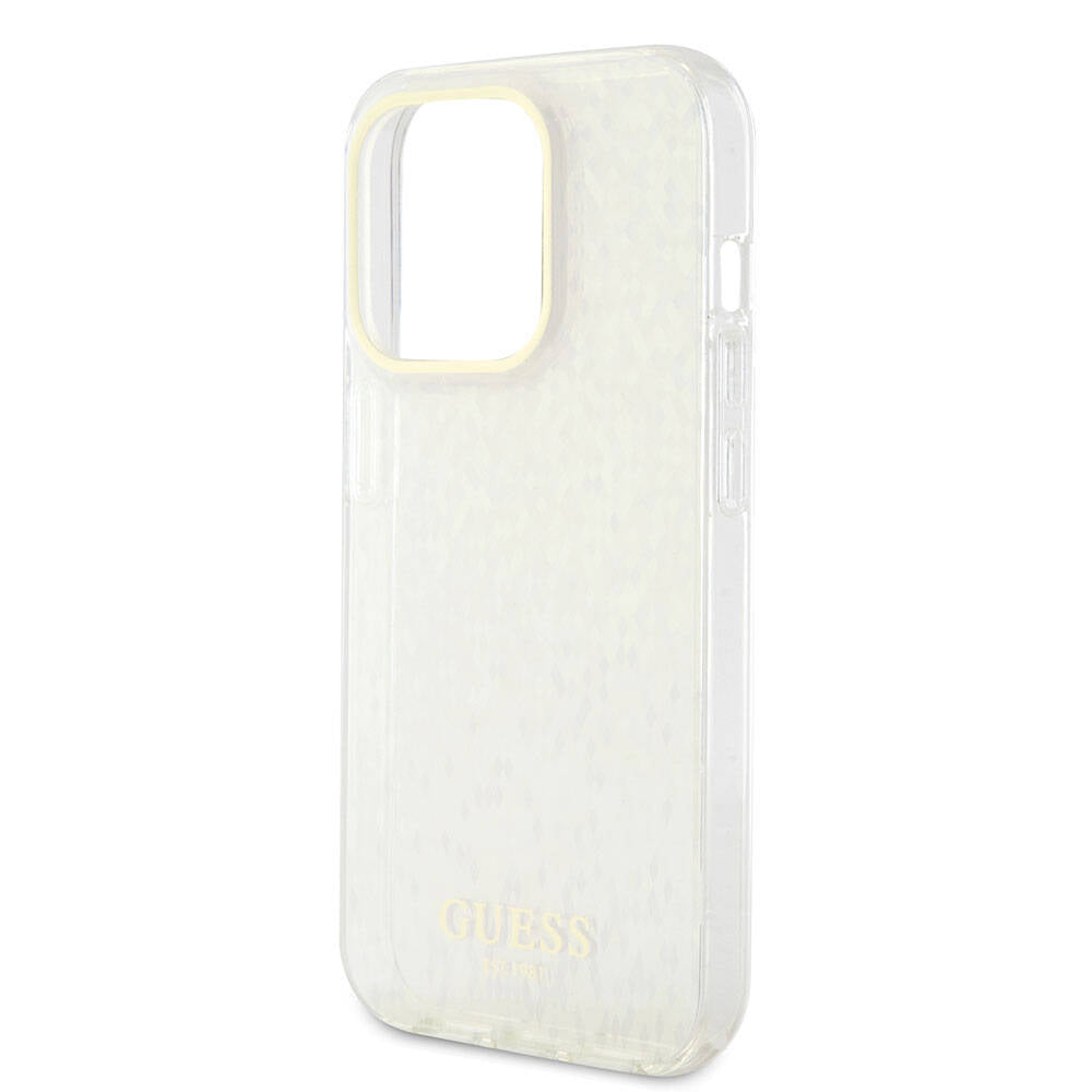 Apple iPhone 15 Pro Max Kılıf Guess Orjinal Lisanslı Yazı Logolu Mirror Disco Kapak