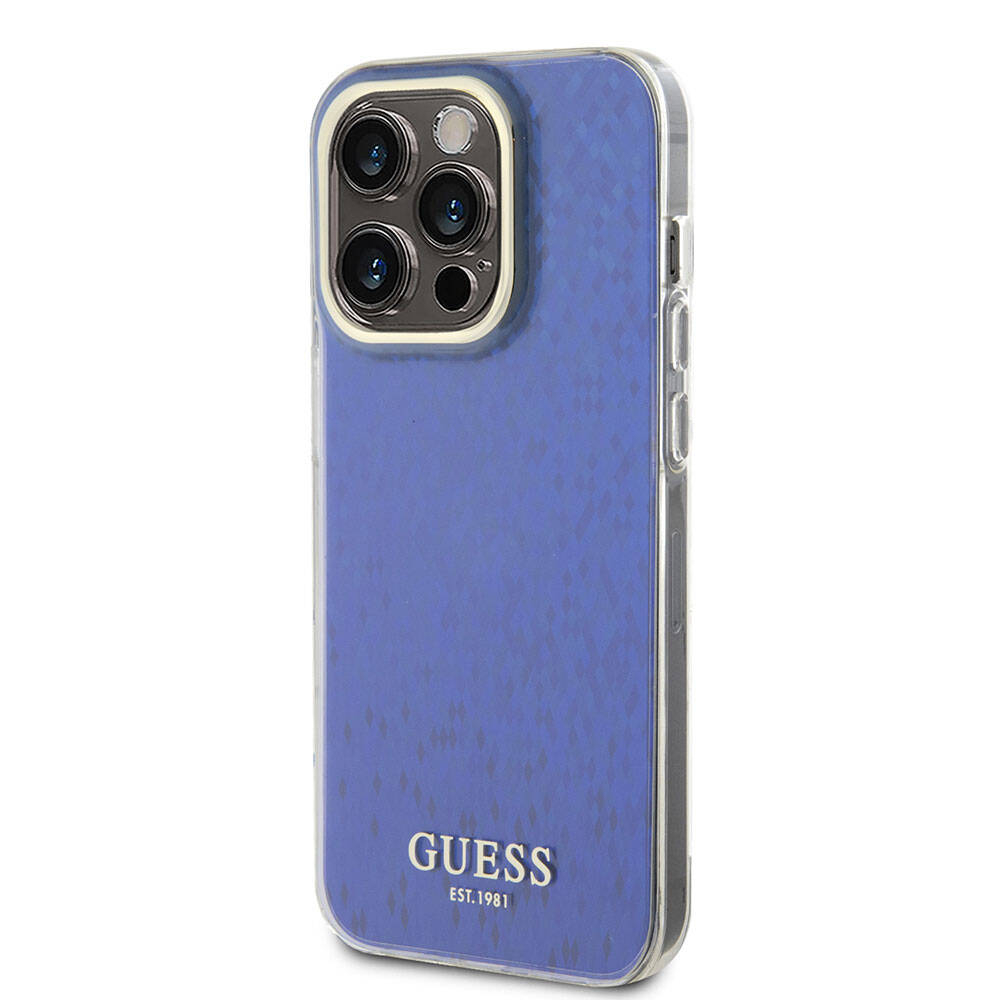 Apple iPhone 15 Pro Max Kılıf Guess Orjinal Lisanslı Yazı Logolu Mirror Disco Kapak