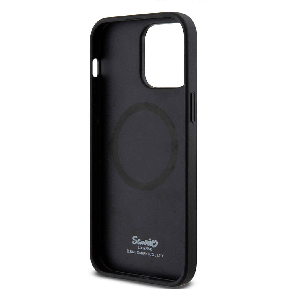 Apple iPhone 15 Pro Max Kılıf Hello Kitty Orjinal Lisanslı M-safe Şarj Özellikli Kitty Head Deri Kapak