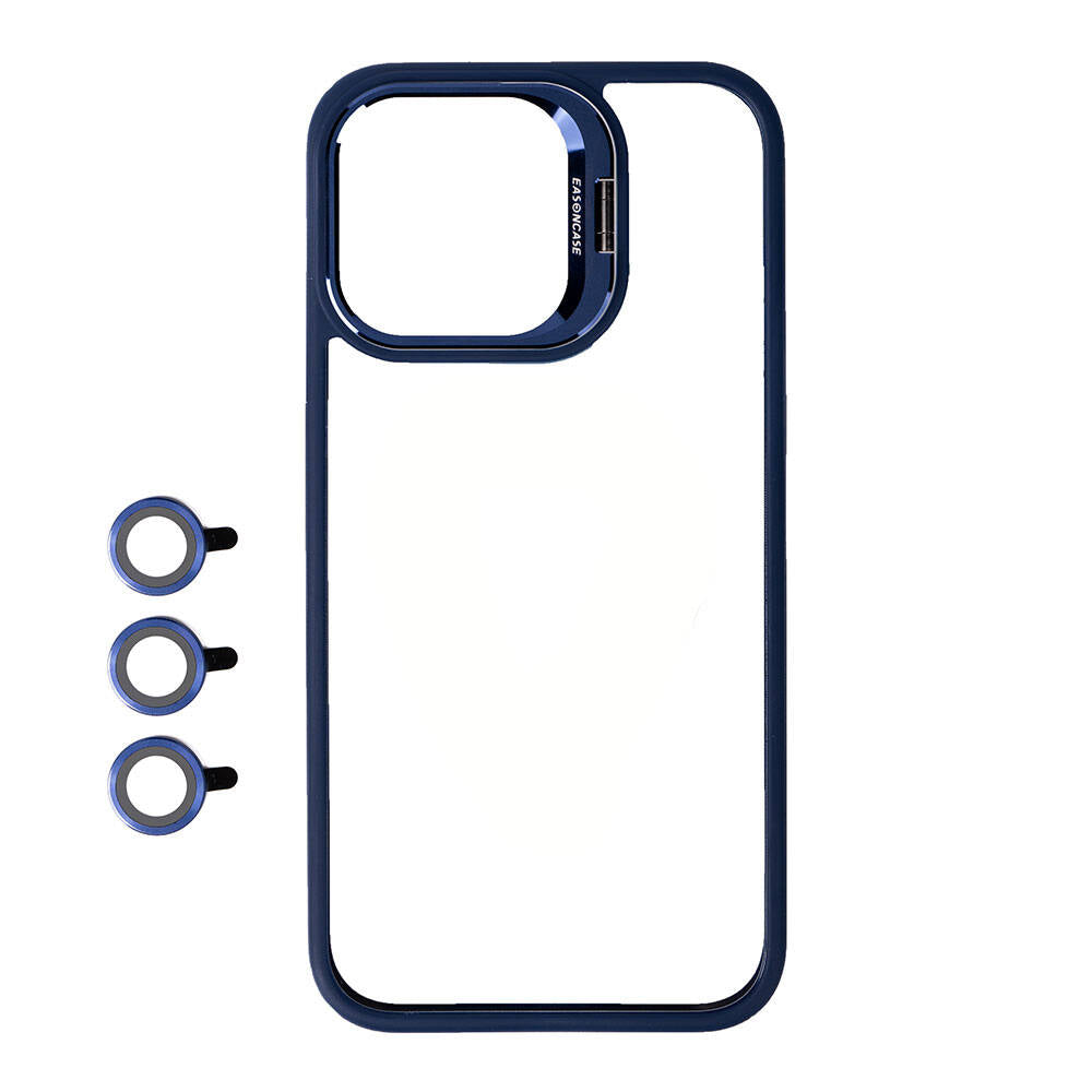 Apple iPhone 15 Pro Max Kılıf Kamera Lens Korumalı Standlı Zore Klon Lensli Kapak