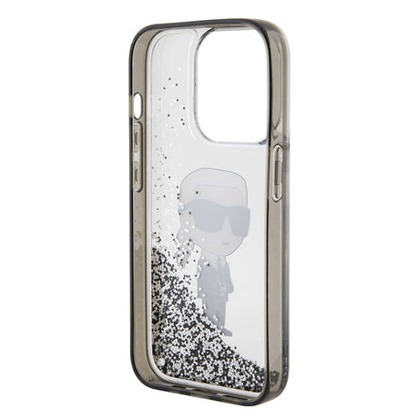 Apple iPhone 15 Pro Max Kılıf Karl Lagerfeld İkonik Sıvılı Glitter Orjinal Lisanslı Kapak