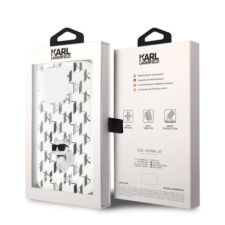 Apple iPhone 15 Pro Max Kılıf Karl Lagerfeld IML C Monogram Orjinal Lisanslı Kapak