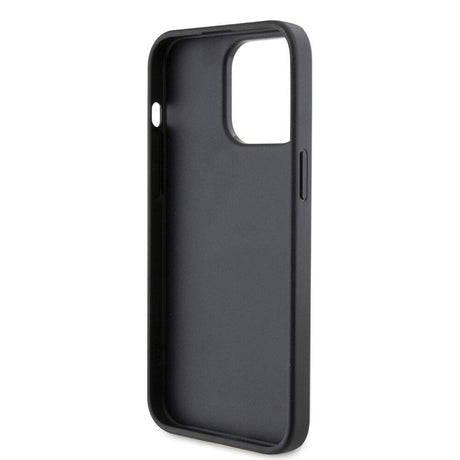Apple iPhone 15 Pro Max Kılıf Karl Lagerfeld Kartlıklı Saffiano K&L Patch Orjinal Lisanslı Kapak