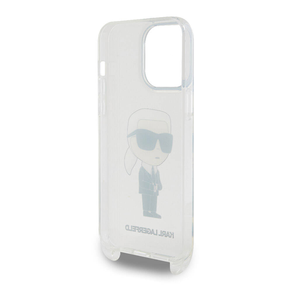 Apple iPhone 15 Pro Max Kılıf Karl Lagerfeld Orjinal Lisanslı Boyun Askılı Karl İkonik Crossbody Kapak
