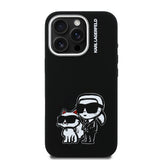 Apple iPhone 15 Pro Max Kılıf Karl Lagerfeld Orjinal Lisanslı Karl & Choupette Sketch Logo Sililkon Kapak