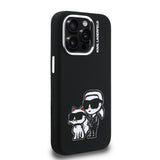Apple iPhone 15 Pro Max Kılıf Karl Lagerfeld Orjinal Lisanslı Karl & Choupette Sketch Logo Sililkon Kapak