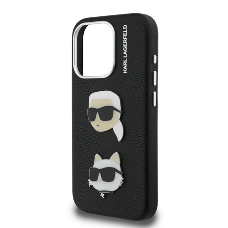 Apple iPhone 15 Pro Max Kılıf Karl Lagerfeld Orjinal Lisanslı K&C Heads Pin Kapak