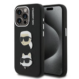 Apple iPhone 15 Pro Max Kılıf Karl Lagerfeld Orjinal Lisanslı K&C Heads Pin Kapak