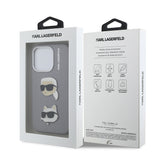 Apple iPhone 15 Pro Max Kılıf Karl Lagerfeld Orjinal Lisanslı K&C Heads Pin Kapak