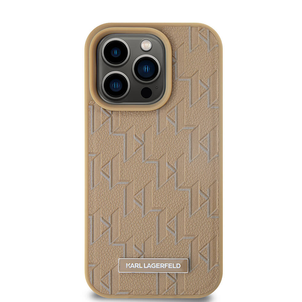 Apple iPhone 15 Pro Max Kılıf Karl Lagerfeld Orjinal Lisanslı M-safe Şarj Özellikli KL Yazılı Hot Stamp Kapak