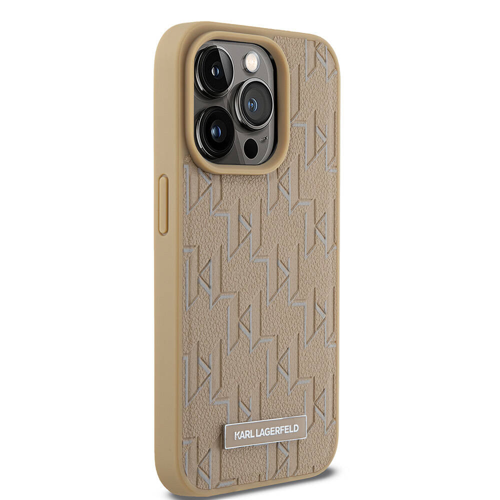 Apple iPhone 15 Pro Max Kılıf Karl Lagerfeld Orjinal Lisanslı M-safe Şarj Özellikli KL Yazılı Hot Stamp Kapak