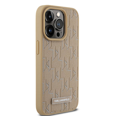 Apple iPhone 15 Pro Max Kılıf Karl Lagerfeld Orjinal Lisanslı M-safe Şarj Özellikli KL Yazılı Hot Stamp Kapak