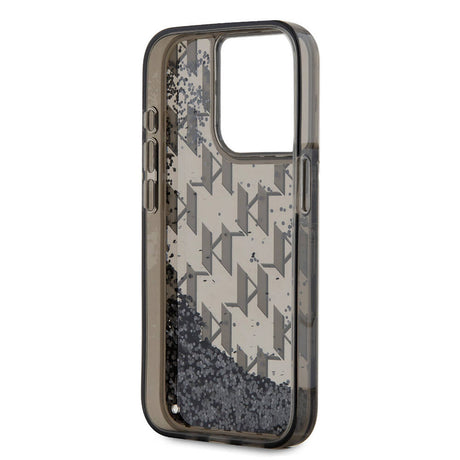 Apple iPhone 15 Pro Max Kılıf Karl Lagerfeld Orjinal Lisanslı Simli KL Yazılı Monogram Gradıent Kapak