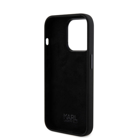 Apple iPhone 15 Pro Max Kılıf Karl Lagerfeld Silikon İkonik Metal Logo Orjinal Lisanslı Kapak