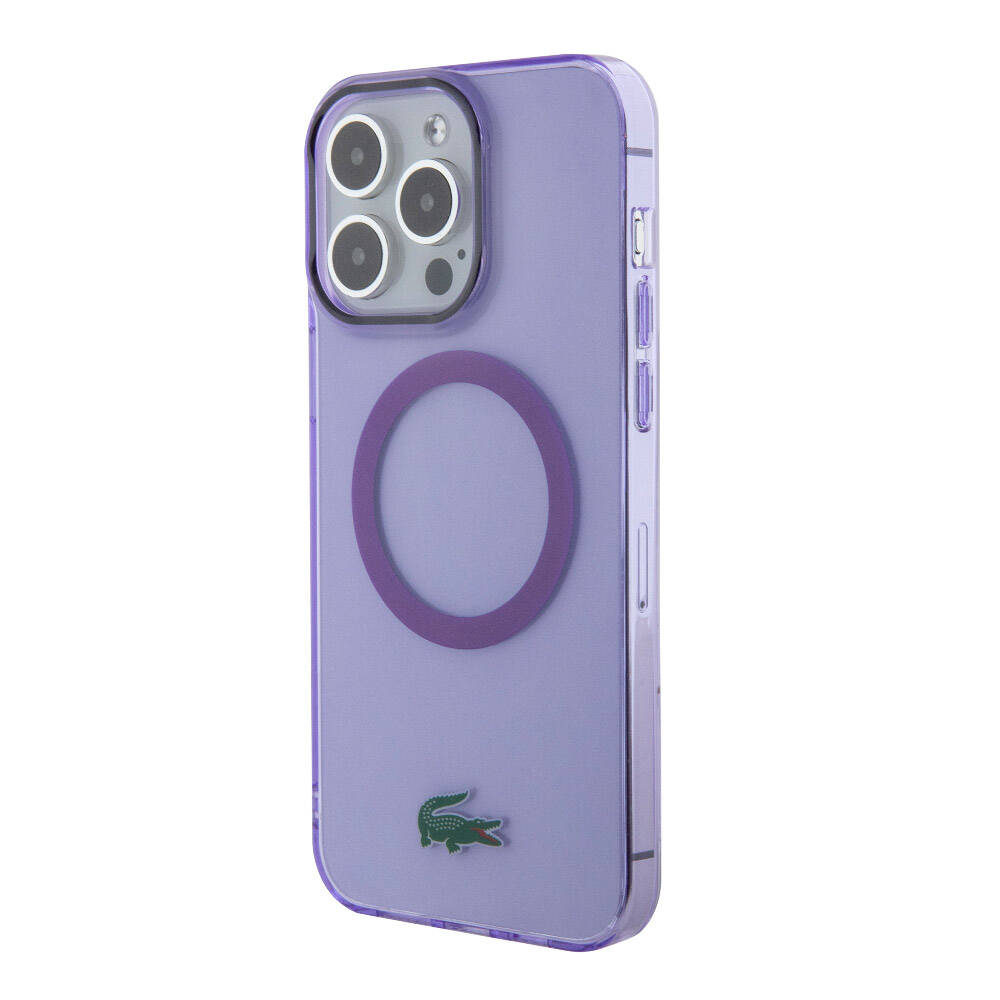 Apple iPhone 15 Pro Max Kılıf Lacoste Orjinal Lisanslı M-safe Şarj Özellikli İkonik Timsah Logolu Hard Parme Kapak