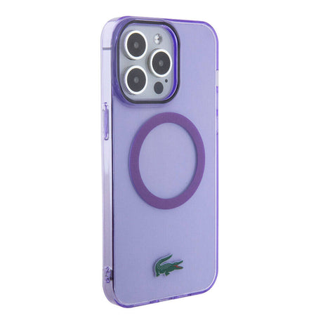 Apple iPhone 15 Pro Max Kılıf Lacoste Orjinal Lisanslı M-safe Şarj Özellikli İkonik Timsah Logolu Hard Parme Kapak
