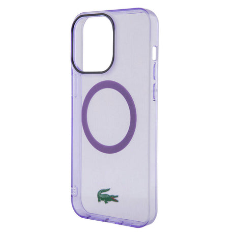 Apple iPhone 15 Pro Max Kılıf Lacoste Orjinal Lisanslı M-safe Şarj Özellikli İkonik Timsah Logolu Hard Parme Kapak