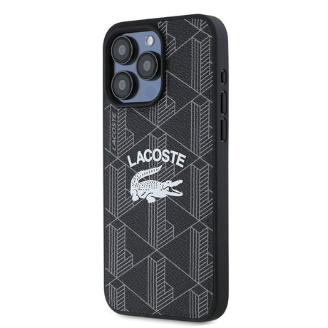 Apple iPhone 15 Pro Max Kılıf Lacoste Orjinal Lisanslı M-safe Şarj Özellikli Mono Vintage Logo Kapak