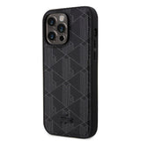 Apple iPhone 15 Pro Max Kılıf Lacoste Orjinal Lisanslı M-safe Şarj Özellikli PU Deri Görünümlü Karışık Monogram Desenli Kapak