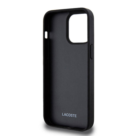 Apple iPhone 15 Pro Max Kılıf Lacoste Orjinal Lisanslı M-safe Şarj Özellikli PU Deri Görünümlü Kartlıklı Karışık Monogram Desenli Kapak