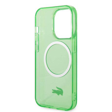 Apple iPhone 15 Pro Max Kılıf Lacoste Orjinal Lisanslı M-safe Şarj Özellikli Transparan Timsah Logo Baskılı Kapak