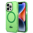 Apple iPhone 15 Pro Max Kılıf Lacoste Orjinal Lisanslı M-safe Şarj Özellikli Transparan Timsah Logo Baskılı Kapak