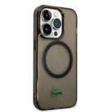Apple iPhone 15 Pro Max Kılıf Lacoste Orjinal Lisanslı M-safe Şarj Özellikli Transparan Timsah Logo Baskılı Kapak