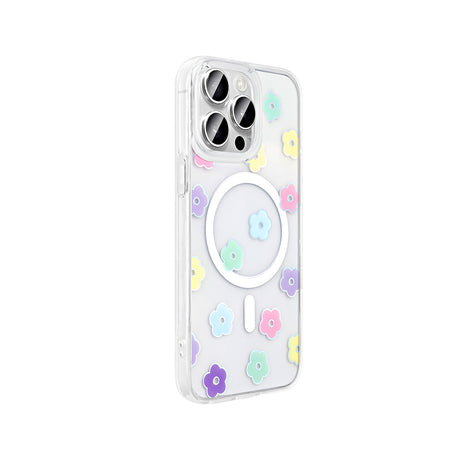 Apple iPhone 15 Pro Max Kılıf M-Safe Şarj Özellikli Şeffaf Zore Folk Sert Kapak
