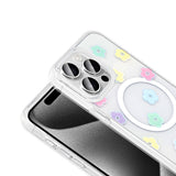 Apple iPhone 15 Pro Max Kılıf M-Safe Şarj Özellikli Şeffaf Zore Folk Sert Kapak