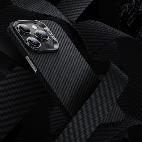 Apple iPhone 15 Pro Max Kılıf M-safe Özellikli Karbon Fiber Benks Essential ArmorAir 600D Kevlar Kapak