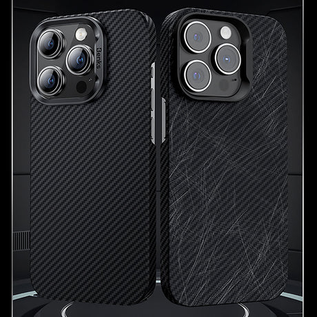 Apple iPhone 15 Pro Max Kılıf M-safe Özellikli Karbon Fiber Benks Essential ArmorAir 600D Kevlar Kapak