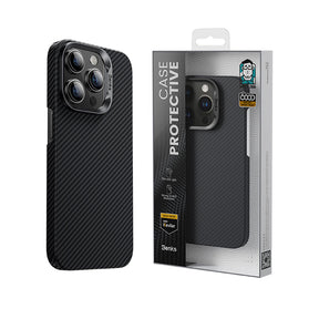 Apple iPhone 15 Pro Max Kılıf M-safe Özellikli Karbon Fiber Benks Essential ArmorAir 600D Kevlar Kapak
