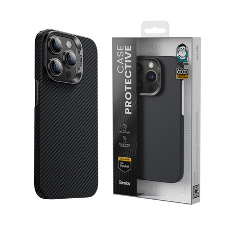 Apple iPhone 15 Pro Max Kılıf M-safe Özellikli Karbon Fiber Benks Essential ArmorAir 600D Kevlar Kapak