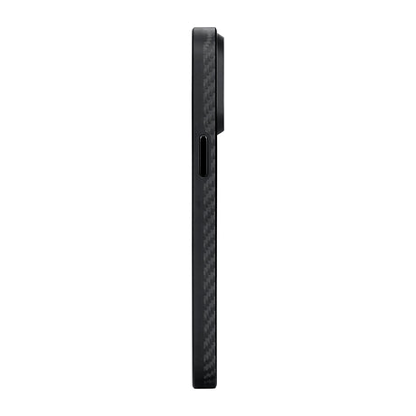 Apple iPhone 15 Pro Max Kılıf M-safe Şarj Özellikli 1500D Aramid Fiber Pitaka Military-Grade Classic Serisi Black-Grey Twill Kapak