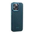 Apple iPhone 15 Pro Max Kılıf M-safe Şarj Özellikli 1500D Aramid Fiber Pitaka Military-Grade Classic Serisi Black-Grey Twill Kapak