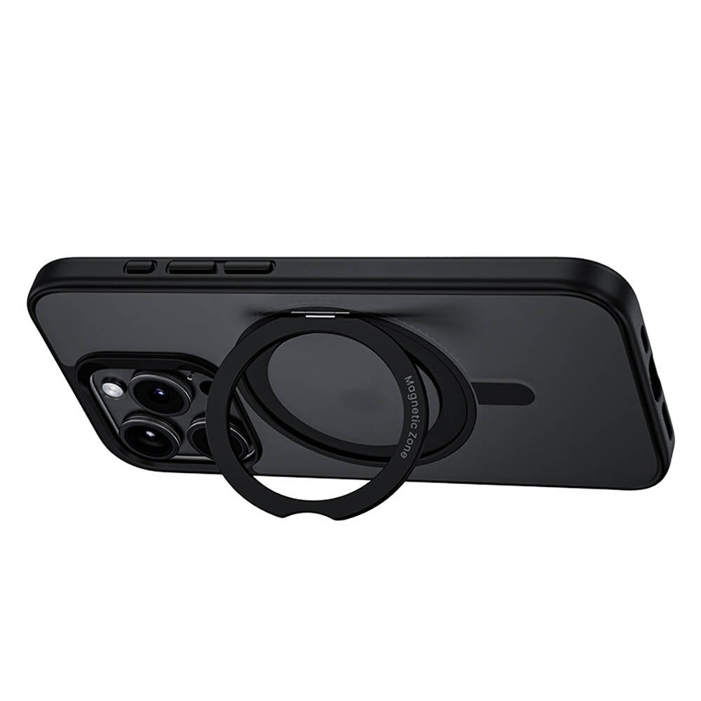 Apple iPhone 15 Pro Max Kılıf M-safe Şarj Özellikli 360° Dönebilen Benks Pop Stand Kapak