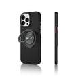 Apple iPhone 15 Pro Max Kılıf M-safe Şarj Özellikli 360° Standlı Basit Mat Deri Desenli Youngkit Tech Leather Serisi Kapak