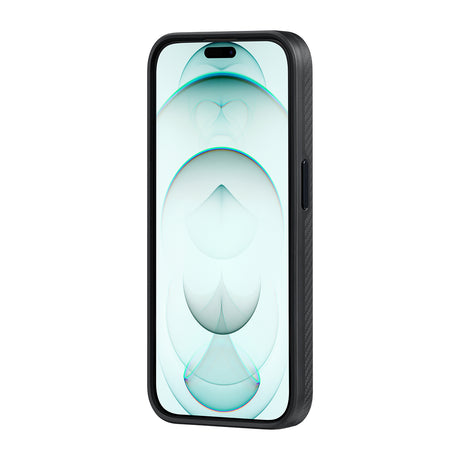Apple iPhone 15 Pro Max Kılıf M-safe Şarj Özellikli 600D Aramid Fiber Pitaka Military-Grade Classic Serisi Black-Grey Twill Kapak